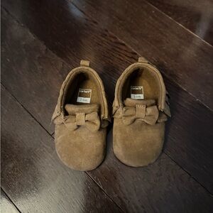 Carter's Tan Moccasins with Bow